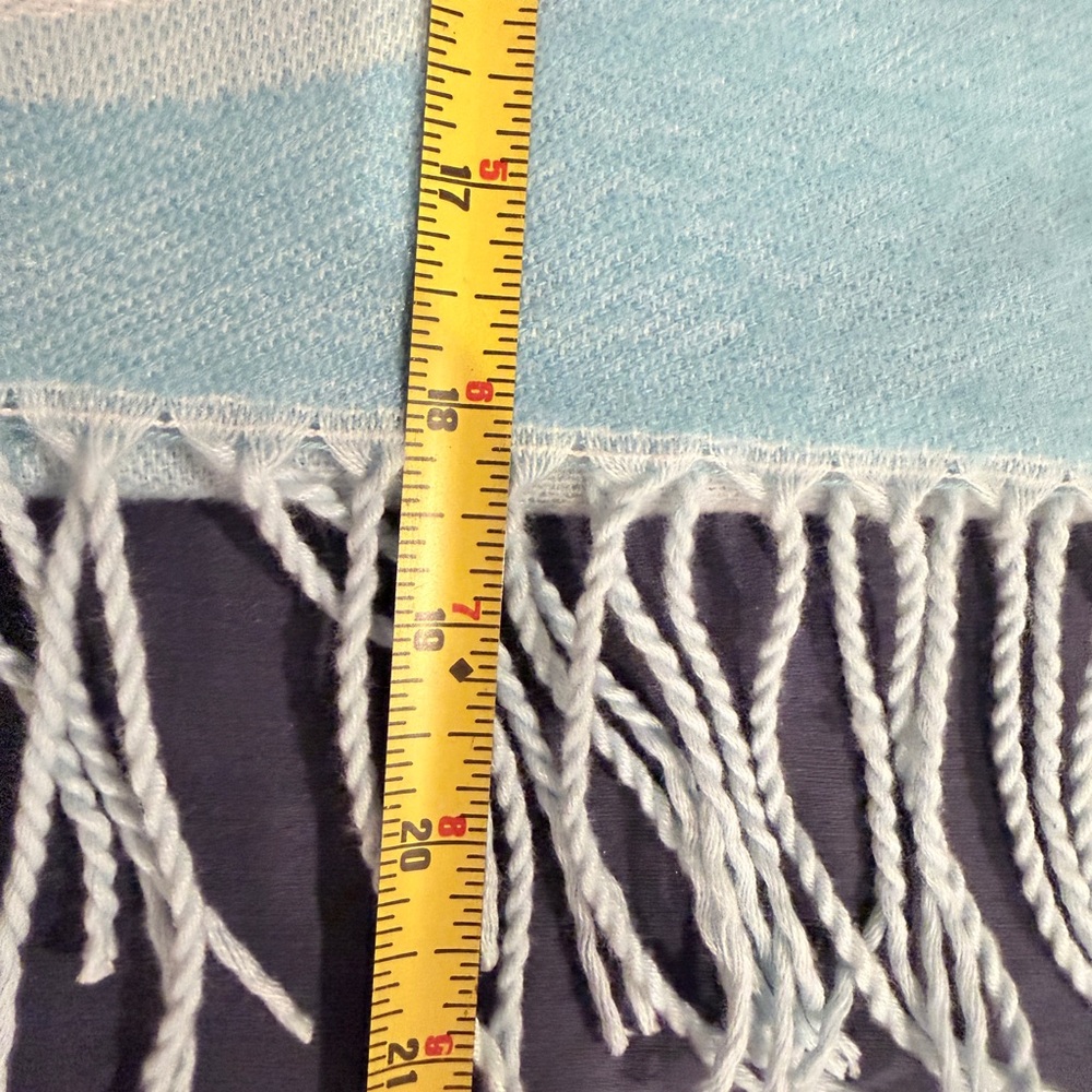 Sky Blue Cloud Print Soft Scarf - Picture 4 of 6